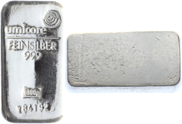 1000 Gramm Rückläufer - Argor, Umicore, Metalor etc., Silberbarren 999.0